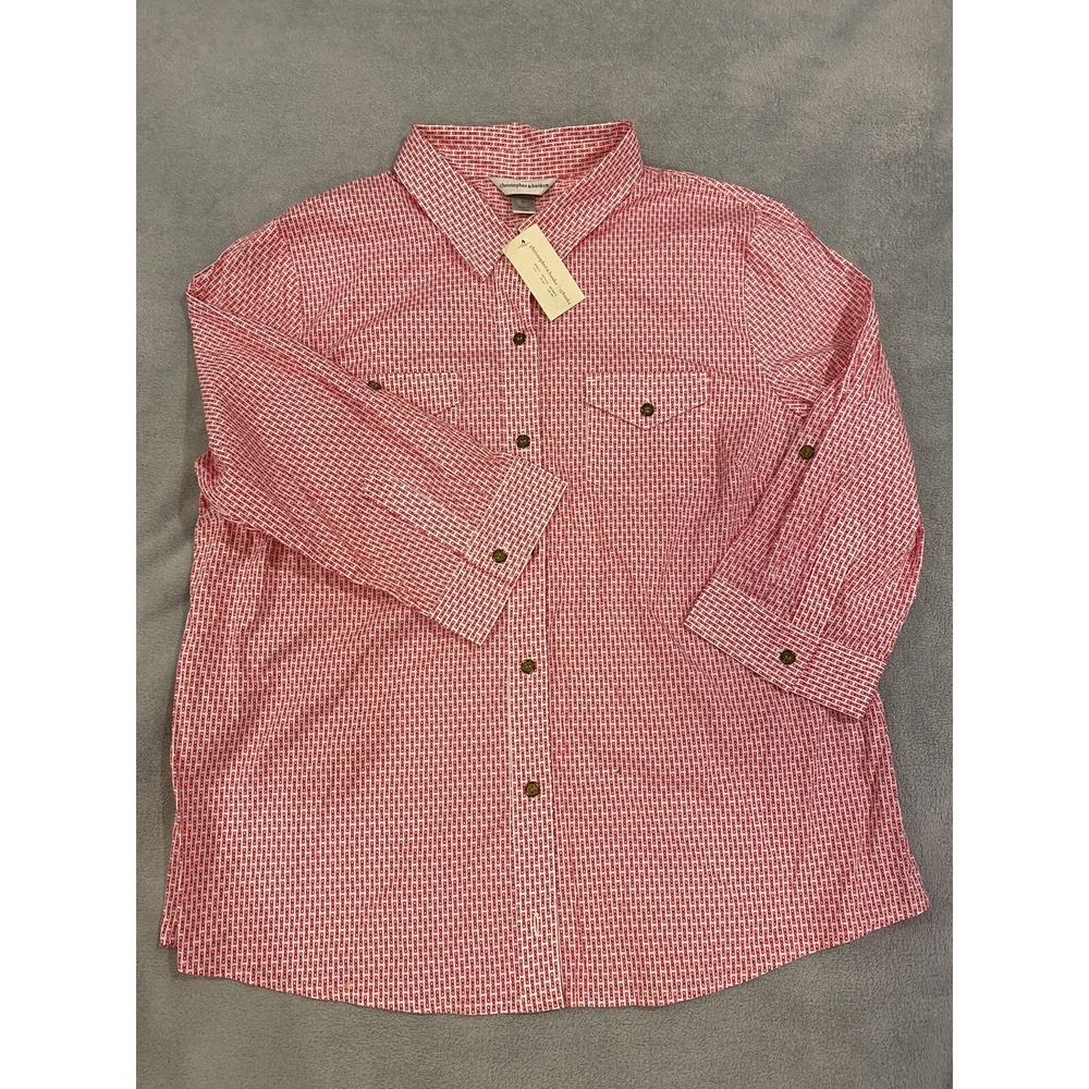 NWT Christopher & Banks Women's Pink Top Shirt Size XL 3/4 Sleeve NEW - Picture 3 of 8
